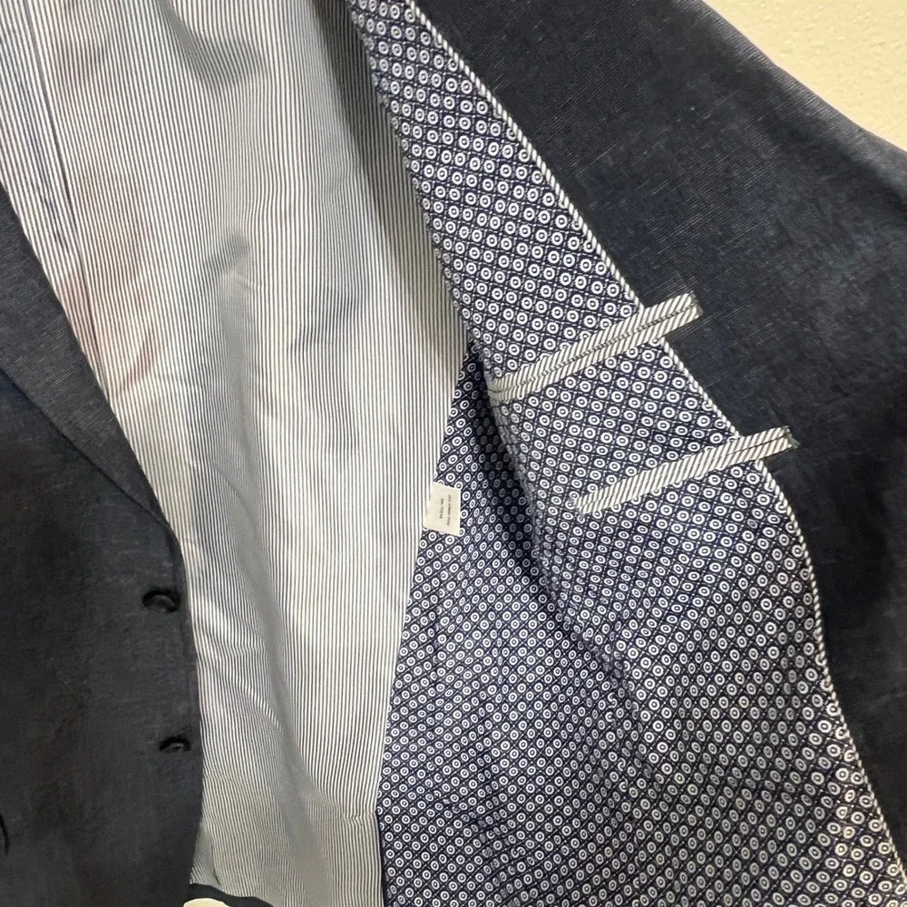 Joseph Abboud Mens Blue Linen Cotton‎ Blend Summer Blazer Sport Coat Medium 0781